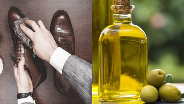 Dùng dầu olive để khắc phục giày da bị xước